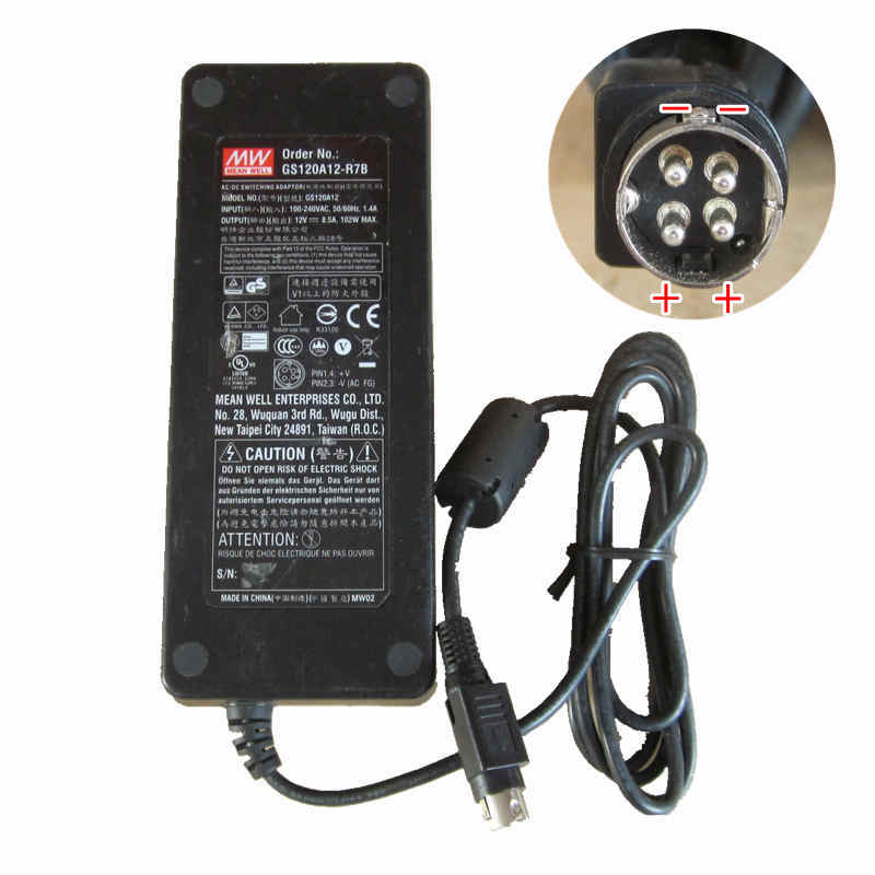*Brand NEW* 12V 8.5A MW GS120A12 102W 4pin AC DC ADAPTER POWER SUPPLY *Brand NEW* 12V 8.5A MW GS120A12 102W 4pin AC DC ADAPTER POWER SUPPLY